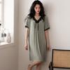 New nightgown women's summer thin modal short-sleeved pajamas solid color cool loungewear large size dress