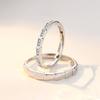 Copper Zirconium Bamboo Inlaid Ring Set - Fashionable, Simple, Light Luxury Sweetheart Couple Rings.
