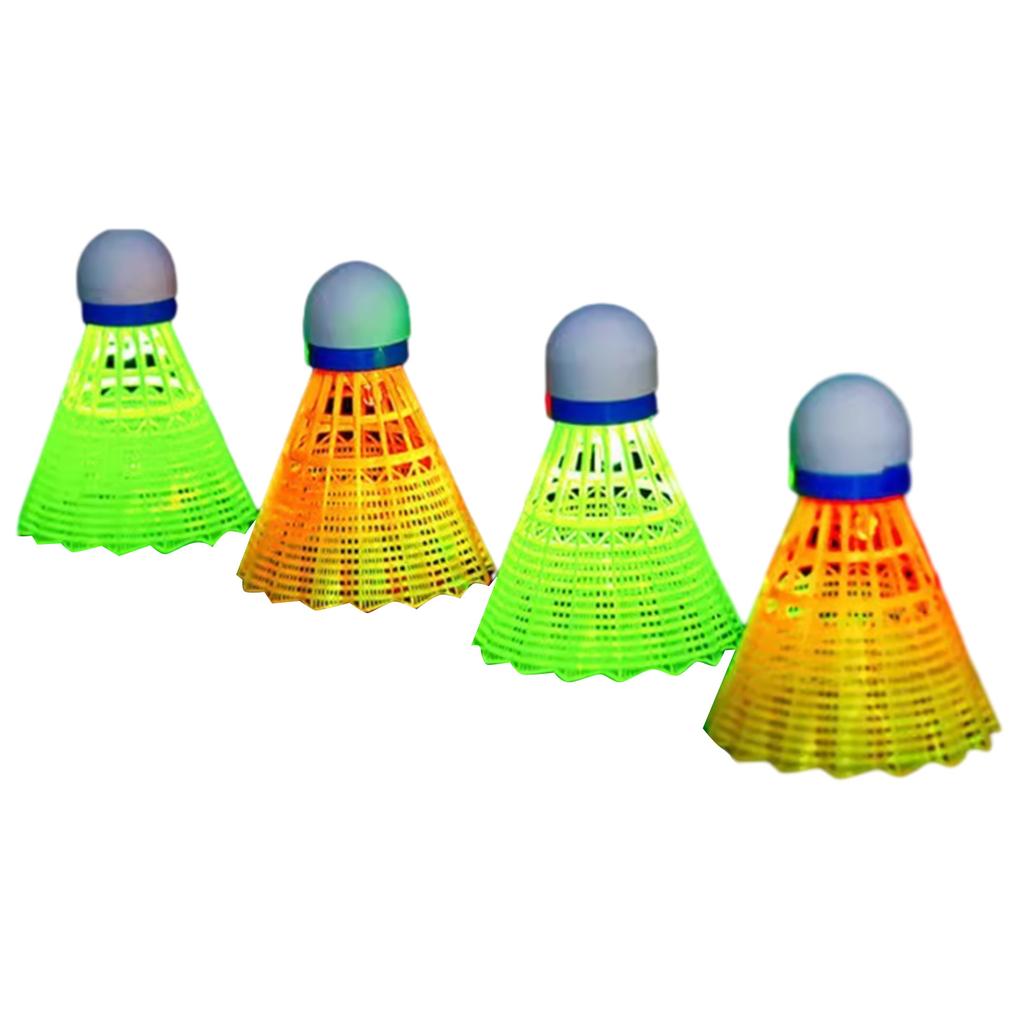 4 Pack LED Badminton Shuttlecocks, Sport Nylon Shuttlecocks Kits, Stable & Durable Sports Training Ball In/Outdoor Game