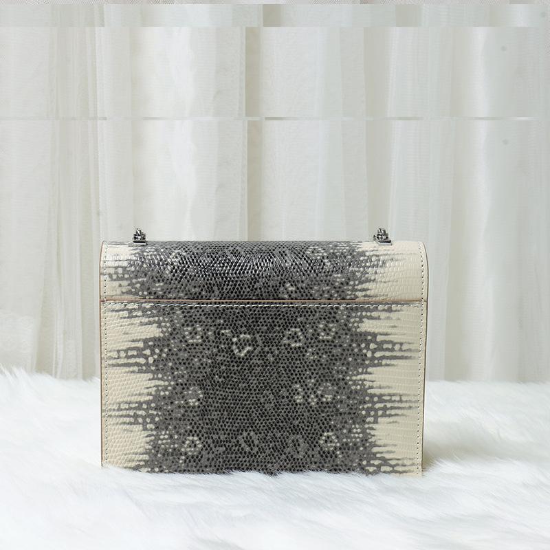 First Layer Cowhide Chain Bag Women'S Latch Bag Leather Lock Small Square Bag Shoulder Messenger Bag