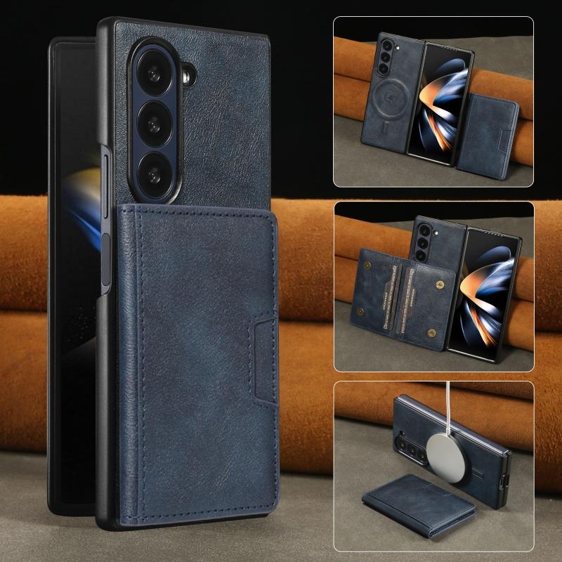 MagSafe Kabelloses Laden Leder Geldbörse Handyhülle Für Samsung Galaxy Z Fold 7 6 5 4 3 Fold7 Fold6 Fold5 Flip Geldbörse Kartenhülle
