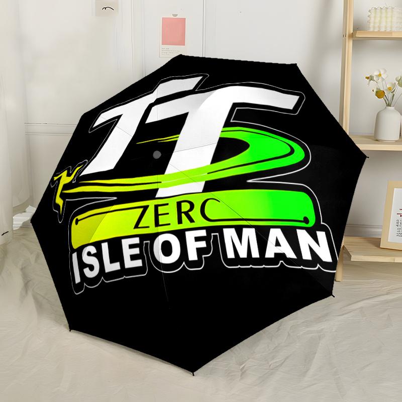 Tt Zerc Isle Of Man Automatic Opening And Closing Umbrella Cartoon Logo Design Portable And Foldable For All Seasons Traveldailysmall Luxuryoutdoor