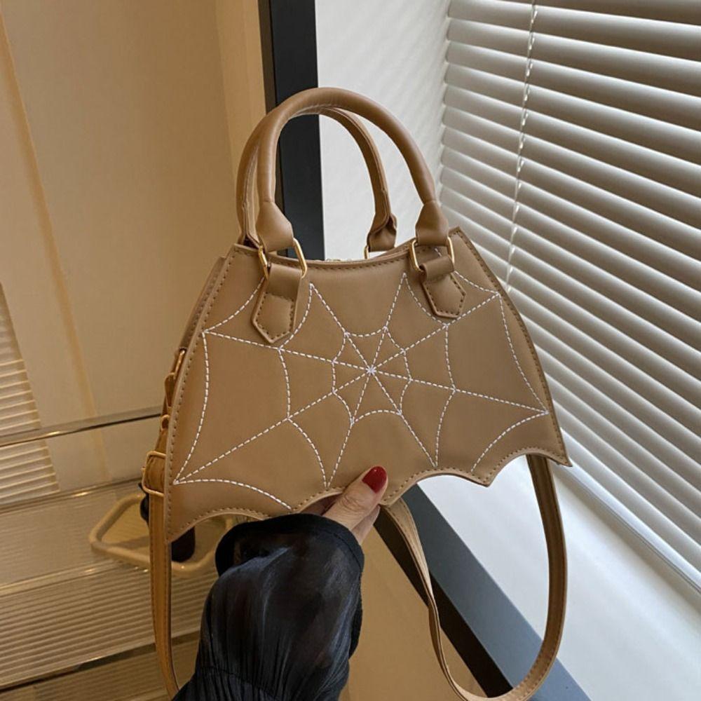 Harajuku Spider Web Shoulder Bag PU Leather Halloween Crossbody Bag Creative Halloween Bag Ladies