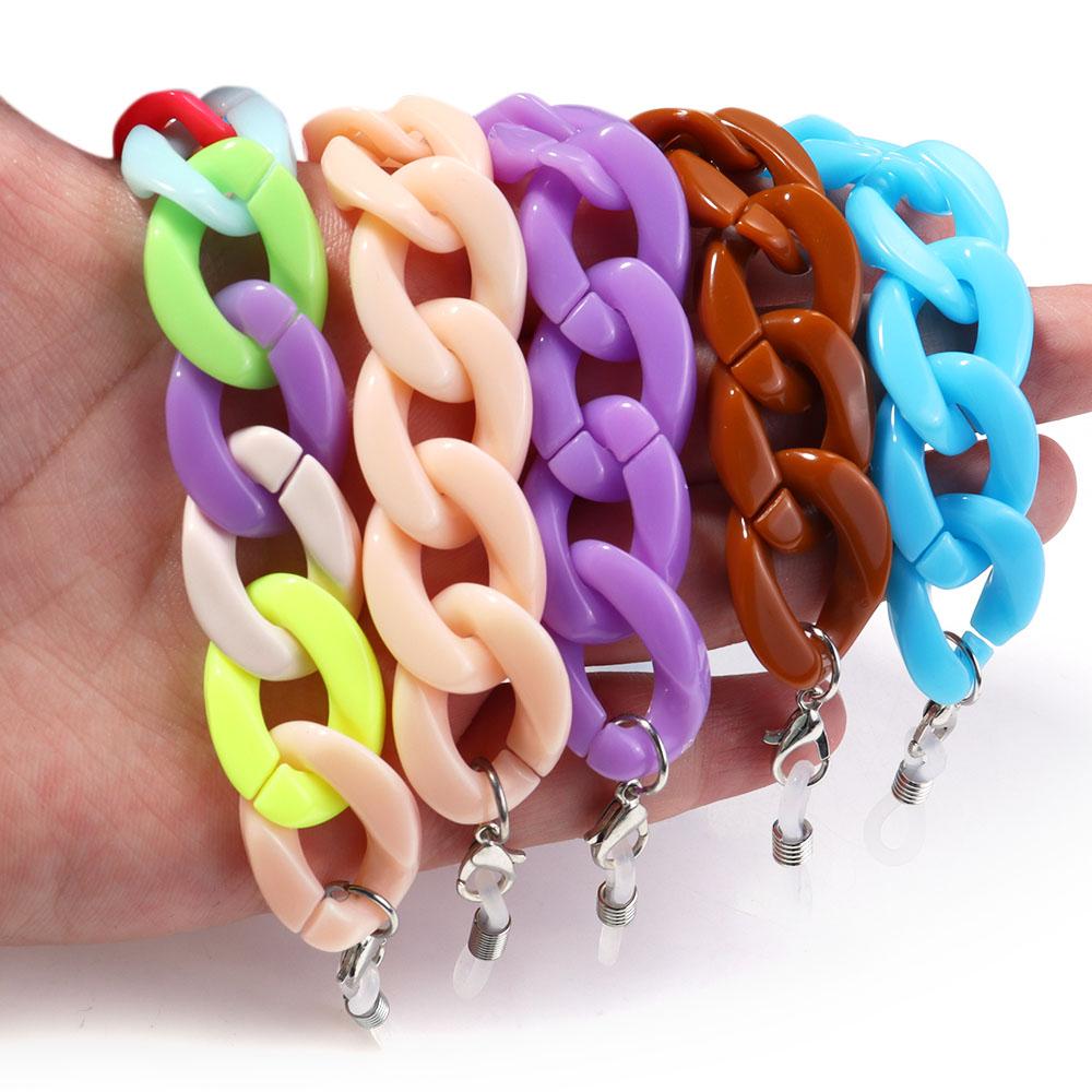 Fashion Colorful Acrylic Glasses Chain Face Mask Lanyard Chains For Women Men Neck Holder Anti-Lost Sunglasses Straps Cord