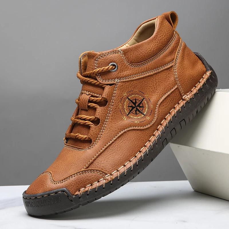 

Men Leather Casual Shoes Handmade Breathable Men s Shoes Fashi Men Sneakers Moccasins Luxury Brand Boat Shoes Plus Size 38-48 48