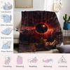 Eclipse In Red Sky Flannel Blanket Warm Soft Halloween Christmas Couch Warm Cozy Decorative Decor Gift for All Season