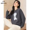 Chushen Women's Color Block Crew Neck Sweatshirt