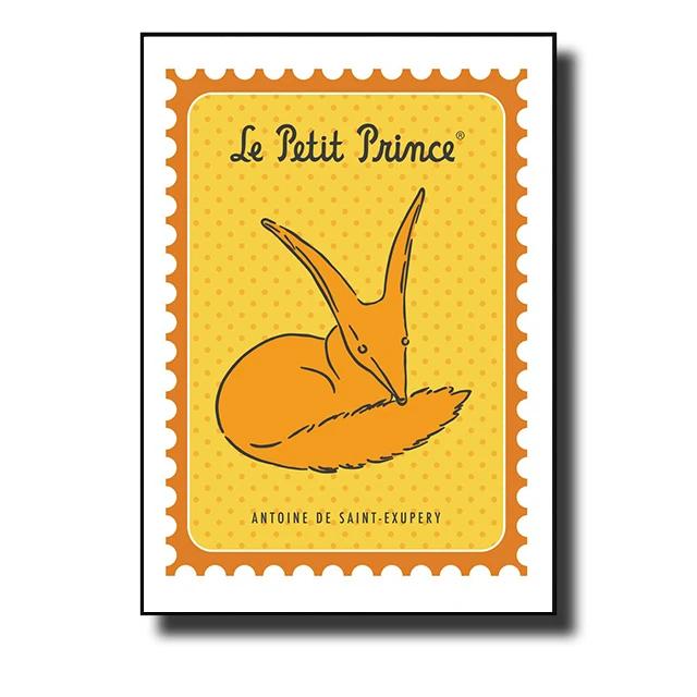 The Little Prince Fox Fairy Tale Posters and Prints Cartoon Stamp Wall Art Canvas Painting Picture for Kids Room Home Decor
