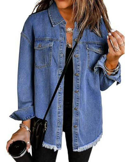 Women's Loose-Fit Brushed Denim Jacket