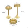 3 Pieces Golden Dessert Stand Wedding Decor Lace Edge Cake Ornate Cutout Design Pedestal