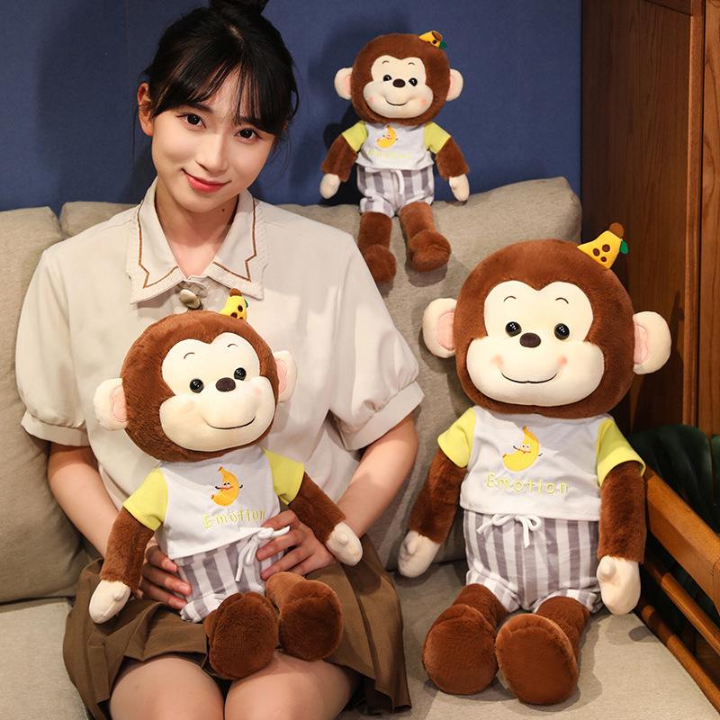 Favorite Plush Toy Yellow Cute Banana Monkey Doll Plush Toy Little Monkey Doll Children Soothing Pillow Rag Doll Birthday Gift