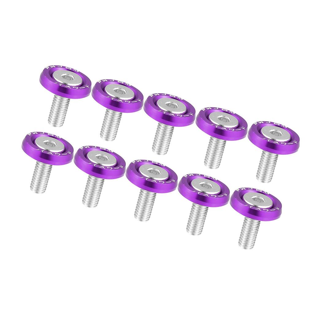 ACROPIX Fender Washers Bumper Washers Bolts Engine Bay Dress Up Kit M6 Purple 10pcs