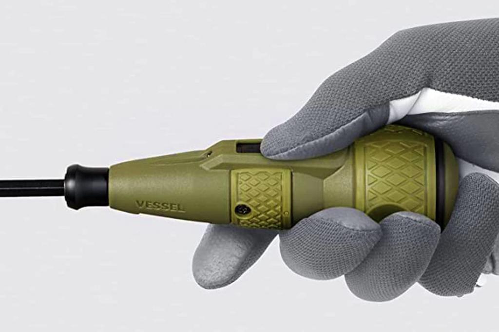 VESSEL Electric Ball Grip Limited Edition Color Includes 1 Model Screwdriver, (Dull Green), Bit, 220USB-1DG