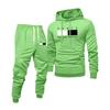 Men's Printed Hooded Sweatshirt And Sweatpants Casual Sports Suit