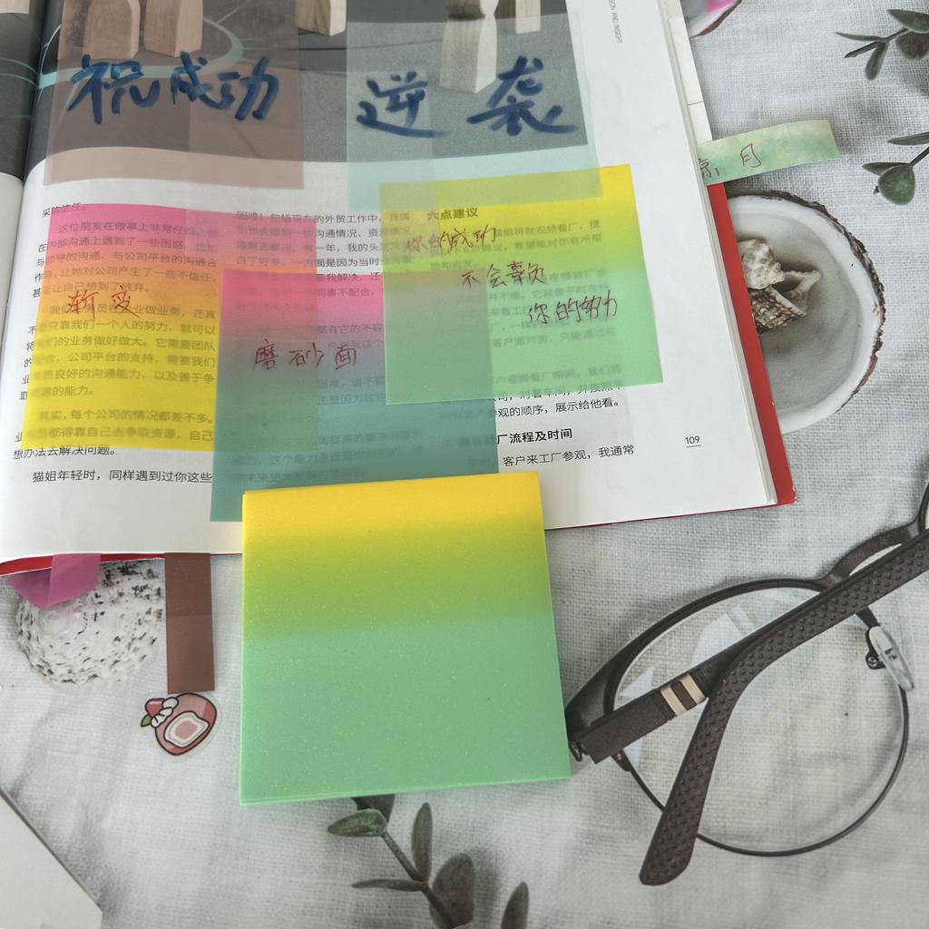 50 Sheets/pad Transparent Sticky Notes Pad Waterproof Self-Adhesive Clear Memo Message Reminder Home Office School Supplies