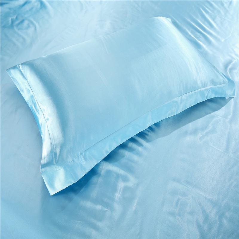 Satin Pair Silk Pillowcases Ice For Student Dormitory
