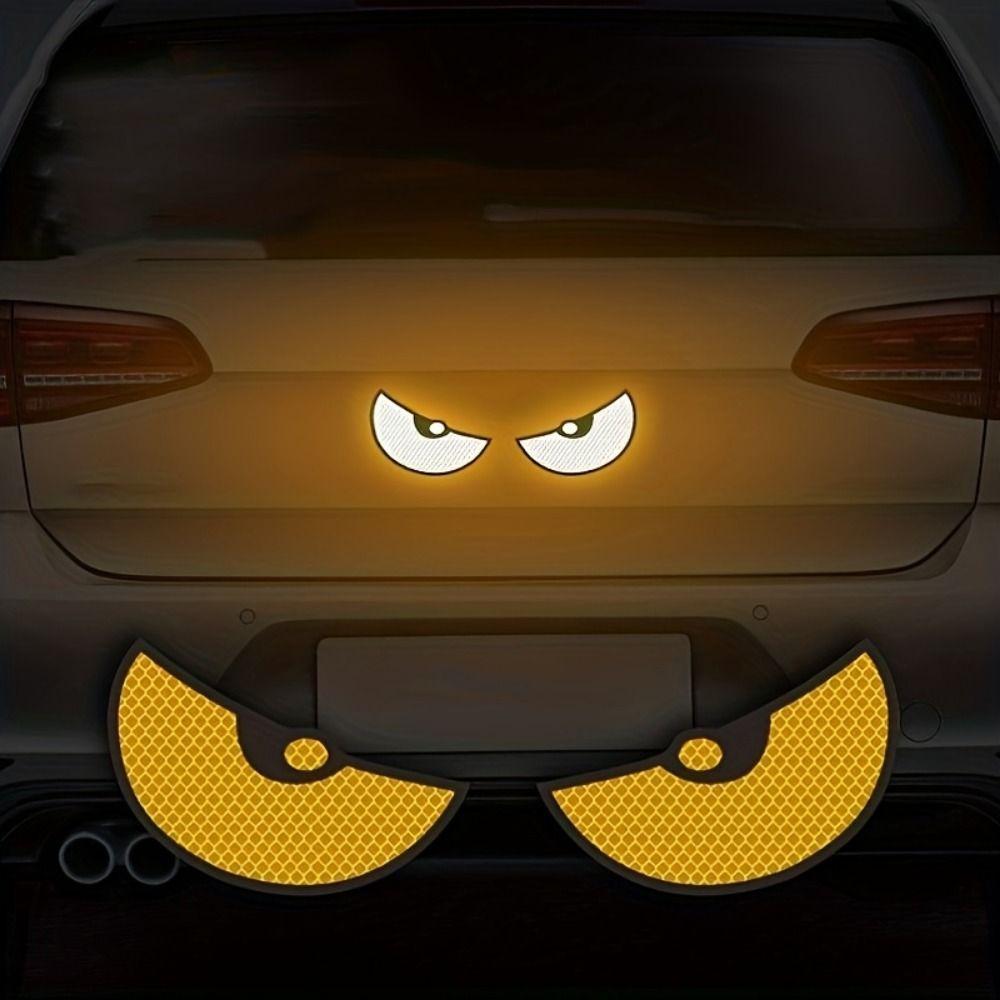 Creative Warning Stickers Cute Cartoon Big Eyes Car Stickers Reflective Car Stickers  Bicycle