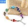 Chakra pulseira ajuste extensão corrente prata lotus charme yoga meditação