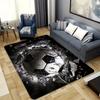 Ball Sports Theme Cartoon Carpet Soccer Floor Mat for Kids' Bedroom Football Large Area Rugs Stylish Living Room and Hallway Rug