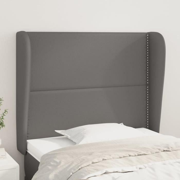 VidaXL Tête de lit avec oreilles Gris 103x23x118-128 cm Similicuir3117904