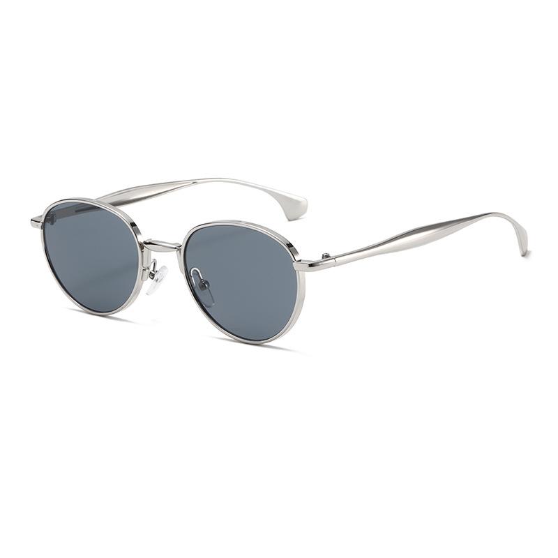 2025 Luxury Oval Metal Sunglasses - Unisex, High-End European & American Style, UV400 Protection