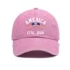 Washed And Distressed Printed Baseball Cap for Adults pc Versatile Trendy American Th Anniversary Printed Washed And D