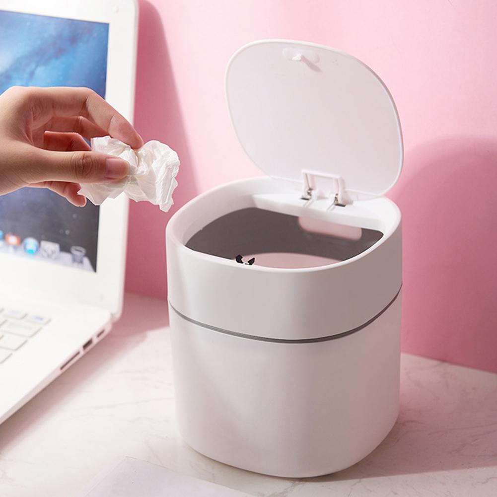 Mini-Abfalleimer Mülleimer Desktop-Abfallkorb Nordischer Stil Kleinkram Eimer Box Abnehmbarer Deckel Haushaltsaufbewahrungszubehör