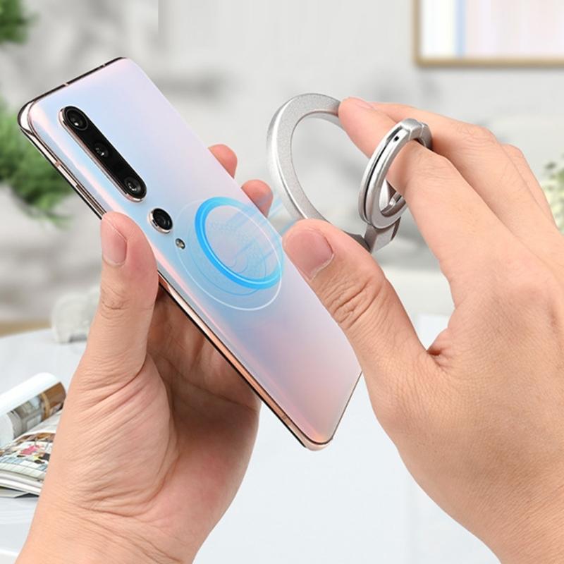 360 Rotating Magnetic Phone Mount with Double Hoop Grip Foldable Design and Metal Construction Universal
