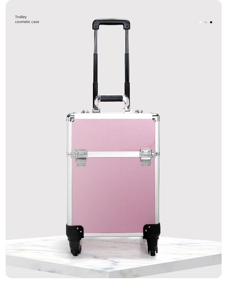 Professional Makeup Artist Trolley Case: Large Capacity Storage with Lock for Makeup, Nail, and Tattoo Tools.