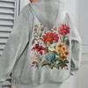 Retro Floral Women's Bohemian Plus Size Long Sleeve Hoodie - Spring/Autumn