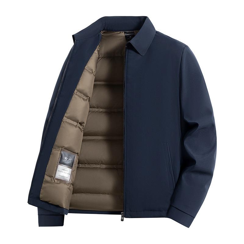 

Executive Business Anti-wrinkle Down Jacket Men s Winter Lapel% White Duck Down Cold-resistant Loose Coat M
