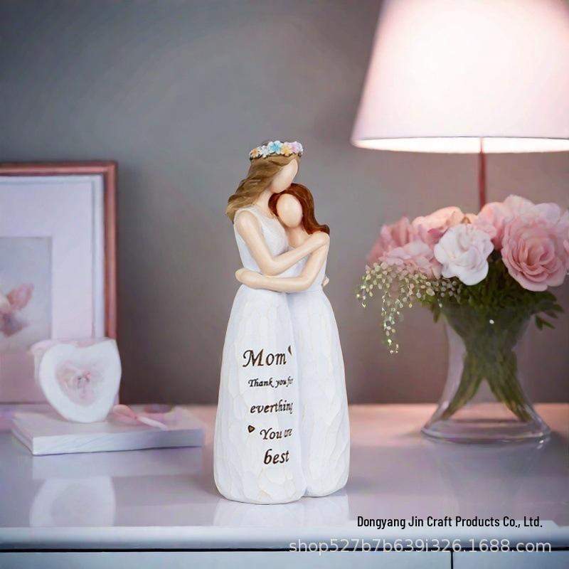 Трансграничная Сестринская Любовь Фигурка из Смолы: Красивый ангел дружбы, настольное украшение Embracing Sisters