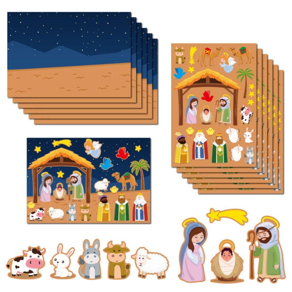 Nativity Nativity Stickers Recognition Training DIY Puzzle Games Sticker Christmas Crafts Gifts