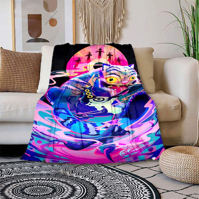 1pc Tiger Spirit ReflectionCartoon Blanket,Portable Throw for Travel , All-Season Cozy Blanket,Ideal Gift for Christmas, BirthdaysPB010 100x150cm