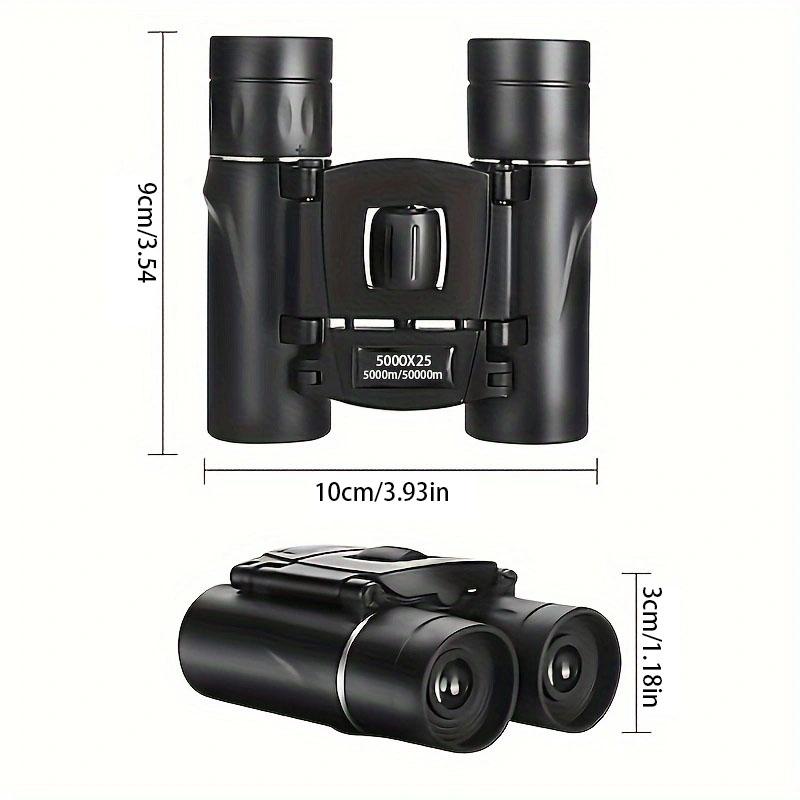 5000x25 HD Zoom BAK4 Telescope Jumelles Portable Powerful Folding Low Light Binoculars Long Range for Hunting Camping Hiking