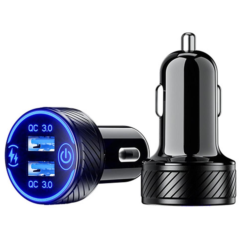 18W Dual QC 3.0 USB Port Multiple Car Charger Socket with Touch Switch Fast Charger Car Adapter Triple Aluminum Metal 12V 24V