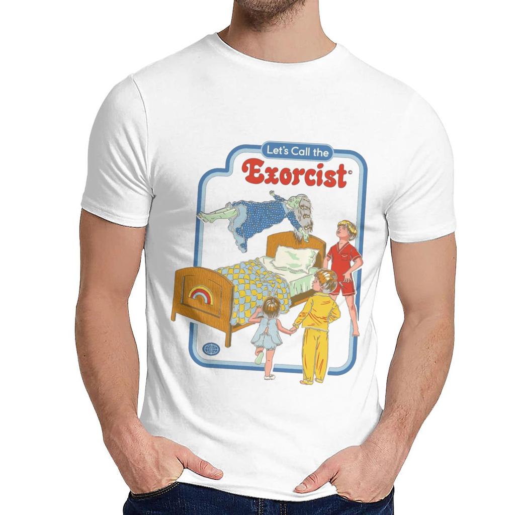 Alta qualidade diabos ocultos satanismo exorcismo t camisa vamos chamar o exorcista camiseta moda