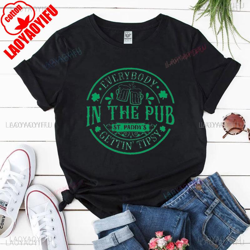 St Patrick Day Shirt Lucky Irish Shamrock T Shirt Heart Lucky Women TeeShirt Green Graphic Tees Funny Sayings Tops Cotton Tops