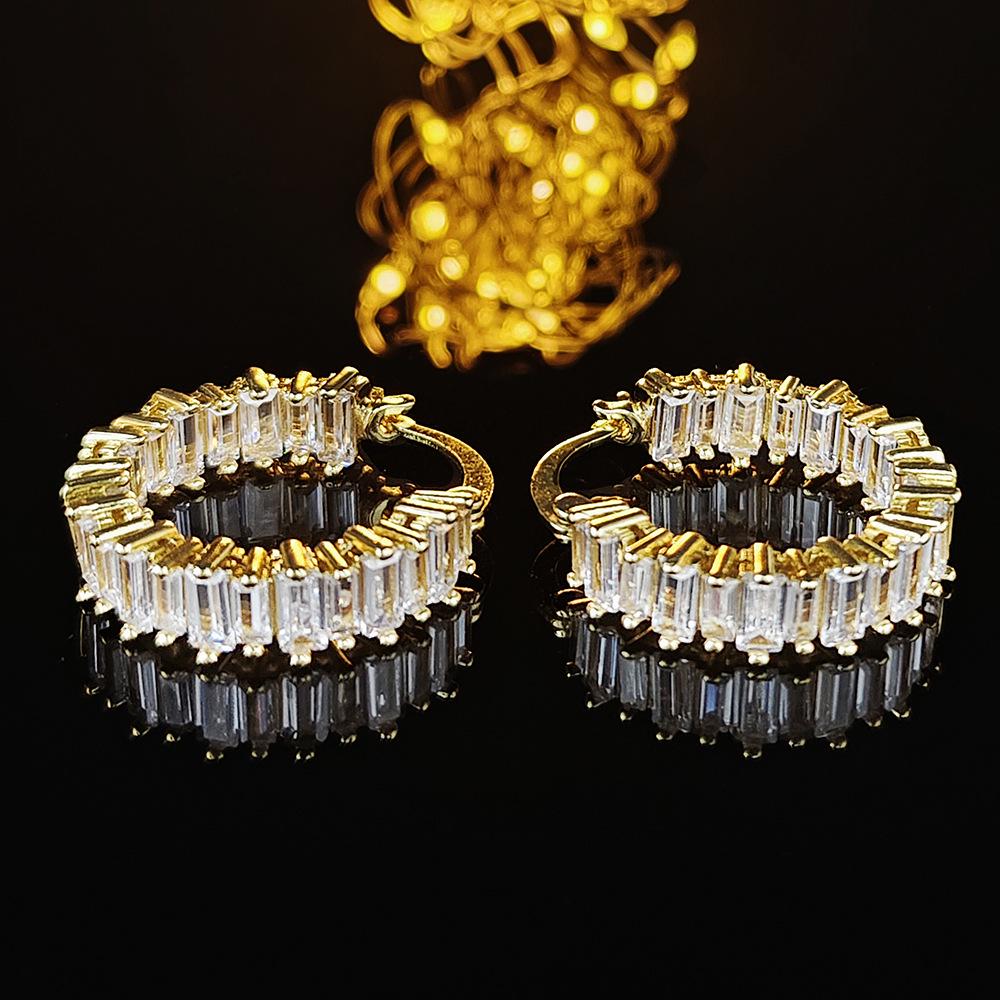 Luxury Gold Cubic Zirconia Earrings for Women - Wedding & Party Jewelry E6481