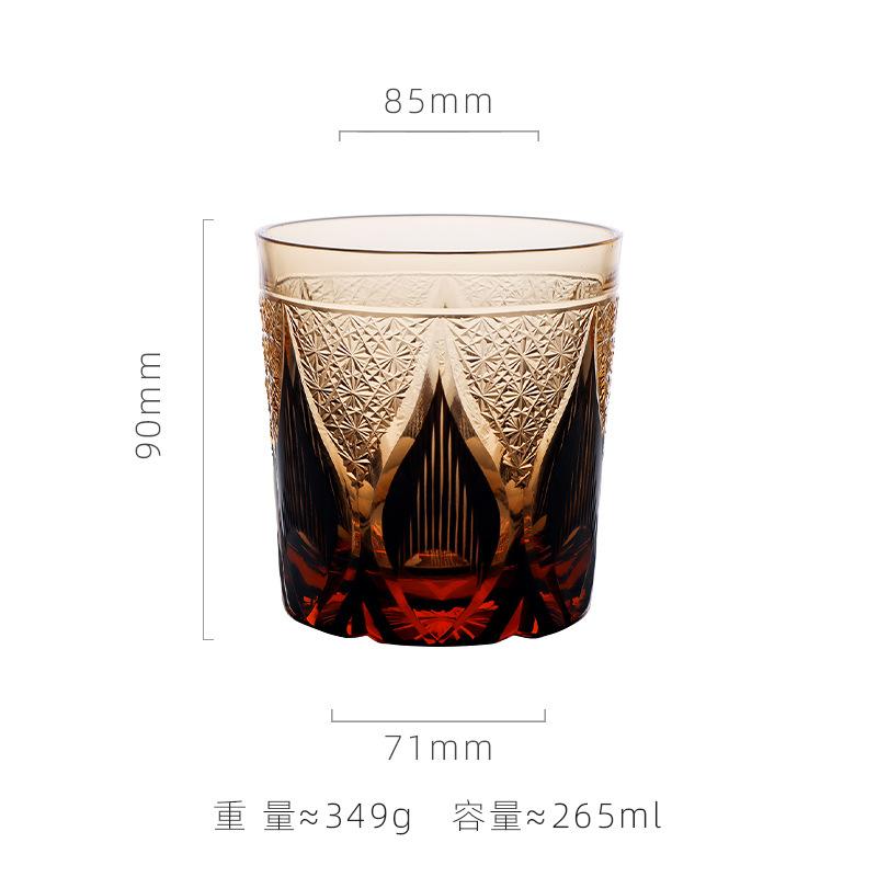 Japanese Hand Carved Edo Kiriko Crystal Glass Whiskey Cup For Men Collectible Barware
