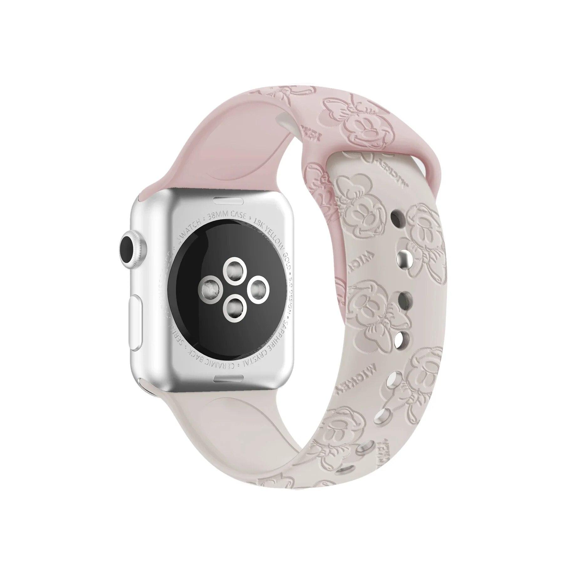 

Силиконовый ремешок с гравировкой для Apple Watch Series 9, 41 мм, 45 Ultra, 2, 49 мм, женский ремешок для iWatch 8, 7, 4, 5, 6 se, 42 мм, 44 мм, 38 мм, 40 мм, браслет 38mm