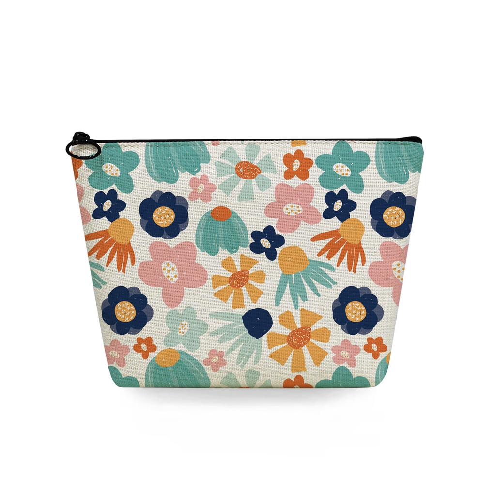 Women Flower Print Cosmetic Bag Toiletries Organize Travel Storage Case 6781