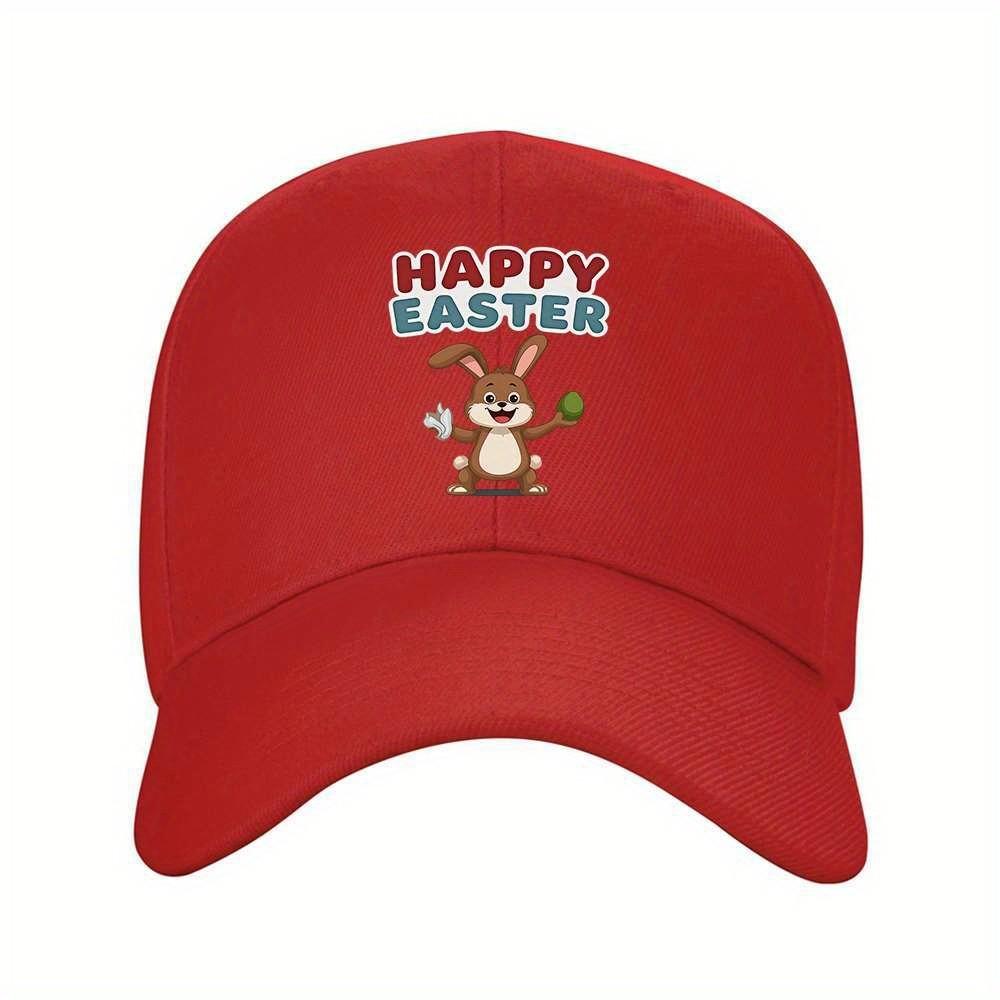 Holiday Bunny Easter Baseball Cap Graphic Print Unisex Casual Outdoor Travel Hat