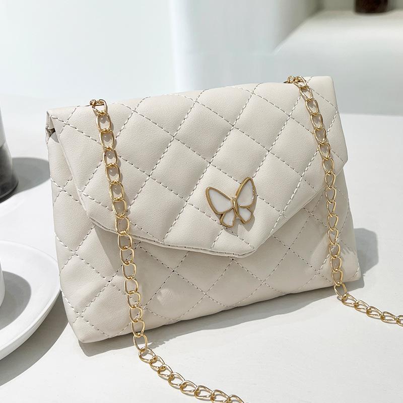 

Women s new embroidered small square bag butterfly decoration casual shoulder bag crossbody women s bag белый