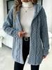 Autumn & Winter Diamond Pattern Double-sided Fleece Mid-length Cardigan Coat - Cozy & Warm