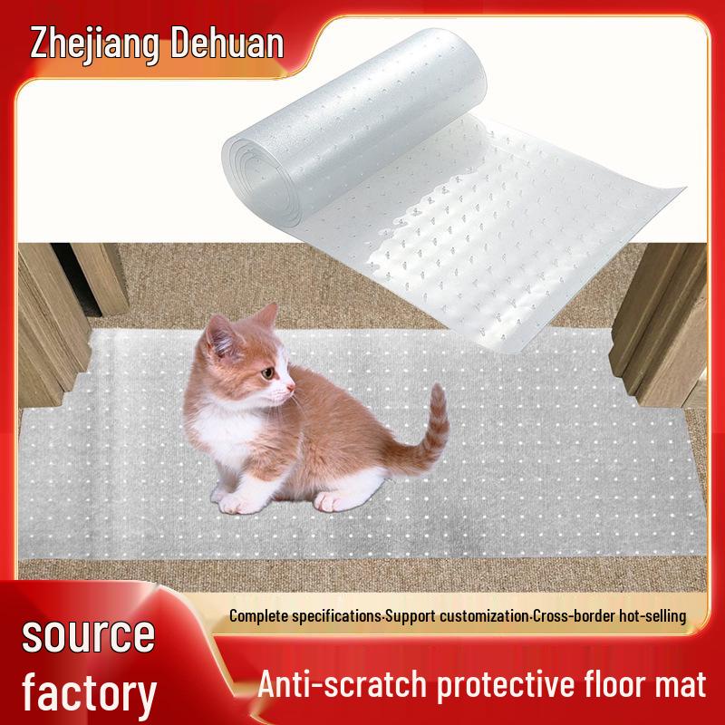 

Защитник ковра из ПВХ, устойчивый к царапинам домашних животных: Прозрачный коврик для пола, чтобы кошки не царапали двери. 31 x 250 cm