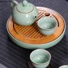 Ceramic Round Tea Tray Household Living Room Bamboo Noodle Saving Water Dry Brewing Table Kung Fu Tea Set Celadon Tea Table Tray