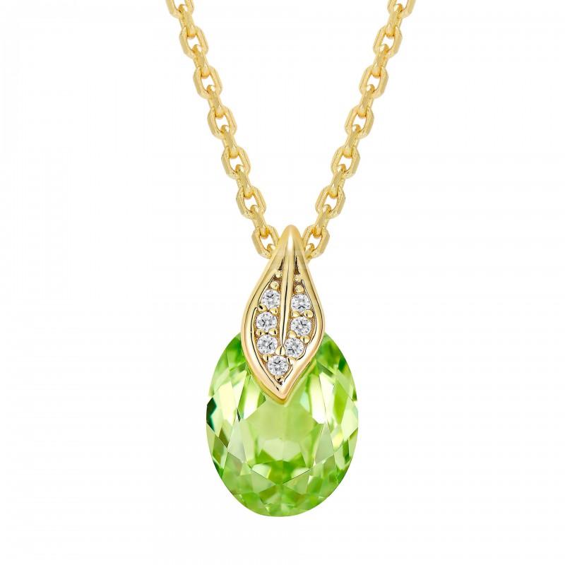 Olive Green Leaf Oval Necklace Choker Minimalist Jewelry Women