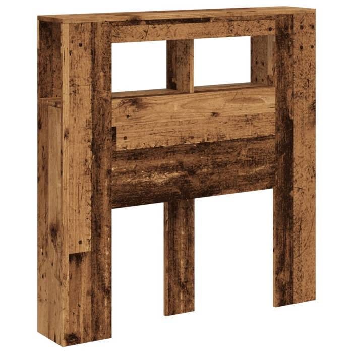 VidaXL LED Headboard Old Wood 100x18.5x103.5cm Engineered Wood, Headboard, Headboard with Shelves, Headboard 857682
