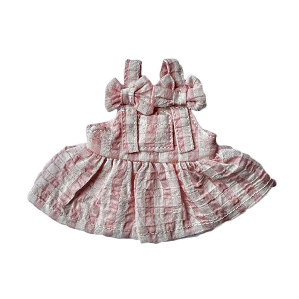 Bow Doll Dress Up Clothes Plaid Kawaii Mini Doll Skirt Cute Exquisite Doll Skirt  Play House